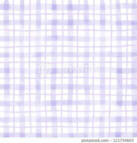 Purple Plaid Gingham Hand Drawn Background Pattern Overlay 121734603