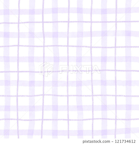 Purple Plaid Gingham Hand Drawn Background Pattern Overlay 121734612