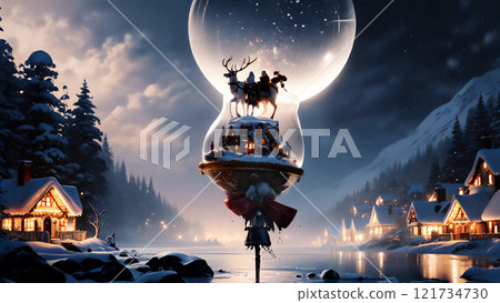Christmas scenery from another world AI image 121734730