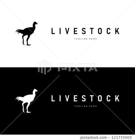 chicken logo illustration vintage design livestock farm chicken concept simple silhouette black illustration template chicken logo illustration vintage design livestock farm chicken concept simple silhouette black illustration template 121735003