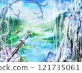 幻想手繪風景插畫與魔法劍 121735061