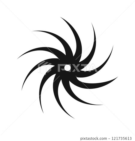 Swirl, spin or spiral icon. Fan, propeller, pinwheel toy, windmill sign. Flow, vortex, vertigo or tornado symbol isolated on white background. Vector graphic illustration Swirl, spin or spiral icon. Fan, propeller, pinwheel toy, windmill sign. Flow, vortex, vertigo or tornado symbol isolated on white background. Vector graphic illustration 121735613