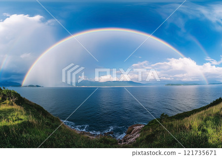 Rainbow sea scenery 121735671