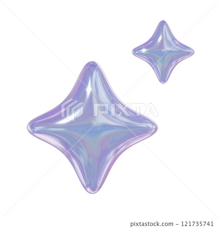 Y2K 3D 插圖閃光 121735741