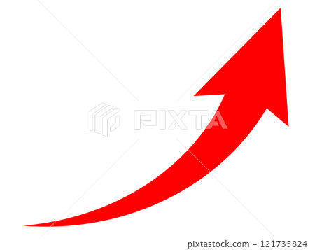 向右向上的箭頭圖示（上升/向上） 121735824