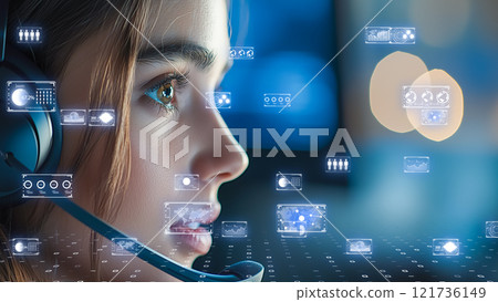 使用人工智慧和數位工具的操作員的圖像 121736149