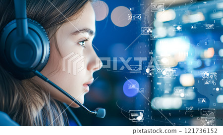 使用人工智慧和數位工具的操作員的圖像 121736152