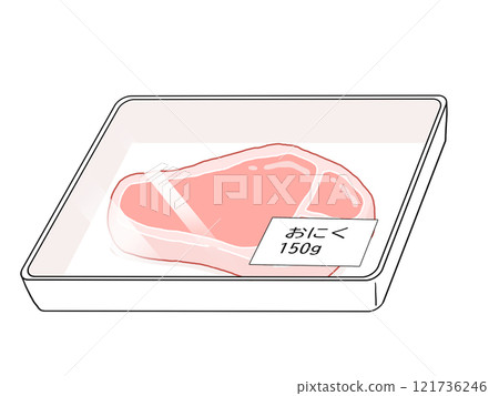 成包出售的生肉插圖 成包出售的生肉插圖 121736246