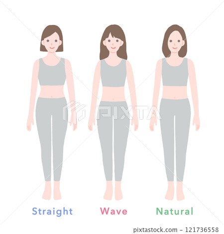 骨骼診斷:三種骨骼類型:正面視圖 骨骼診斷:三種骨骼類型:正面視圖 121736558