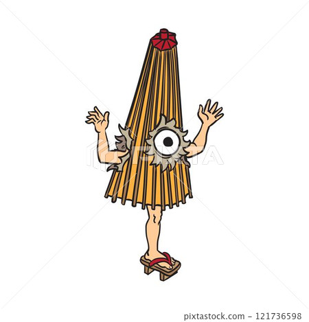 Kasa-obake(Haunted umbrella) yokai Kasa-obake(Haunted umbrella) yokai 121736598