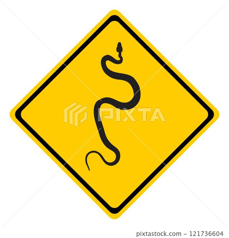 Snake warning sign. Snake warning sign. 121736604