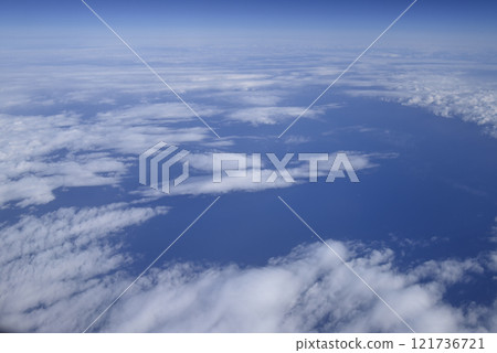 View from airplane window 121736721