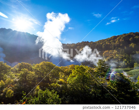 Tamagawa Onsen in Autumn (Semboku City, Akita Prefecture) Tamagawa Onsen in Autumn (Semboku City, Akita Prefecture) 121737046