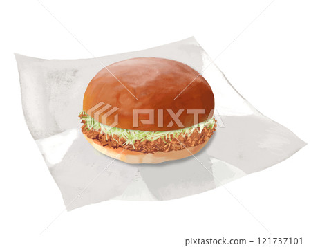 Pork cutlet burger (wrapped) Pork cutlet burger (wrapped) 121737101