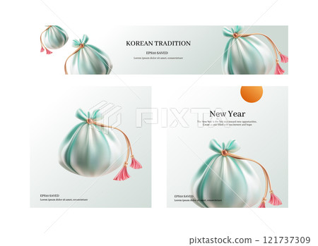 Traditional Korean Gift Bags for New Year Celebrations 121737309