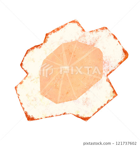 去皮和打開的橘子的拼貼畫 121737602