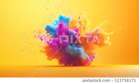 red smoke on a yellow background 121738173