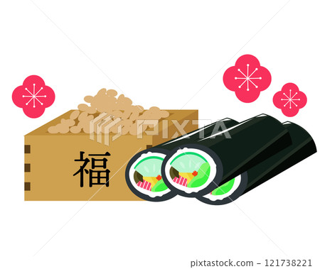 節分用江莧卷，豆卷用大豆。向量圖 121738221