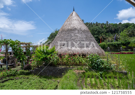 Bali, Indonesia - October 22, 2024: View of rural restaurant in Maha Gangga Valley. 121738555