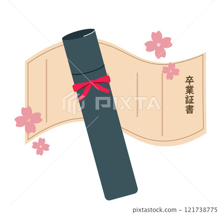 簡單的文憑圖示。學校畢業典禮。向量圖 121738775
