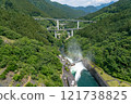 View of Raiden Todoroki Rokugi Bridge from Takizawa Dam 121738825