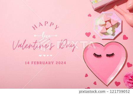 Valentine's Day, poster for the holiday of lovers. 121739052