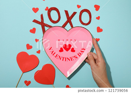Valentine's Day, poster for the holiday of lovers. 121739056