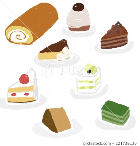 Illustration set of various cakes 121739136