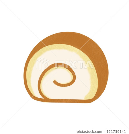 Simple cute roll cake illustration Simple cute roll cake illustration 121739141