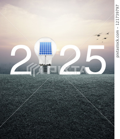 Happy new year 2025 ecological cover concept 121739797
