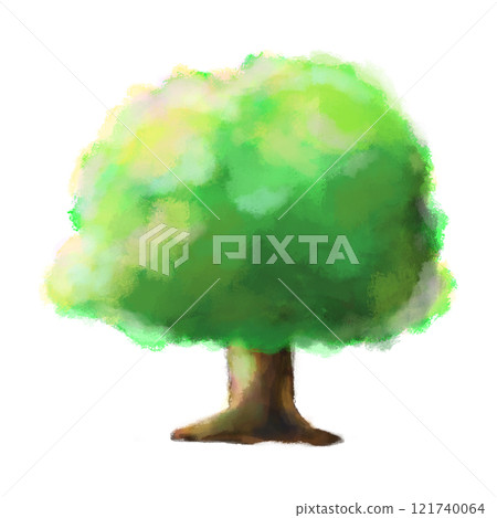 Cartoon brushed tree isolated illustration, single tree artistic drawing Cartoon brushed tree isolated illustration, single tree artistic drawing 121740064