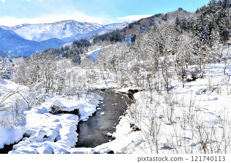 Nakatani Bridge, Otari Village, Nagano Prefecture / Looking downstream from Nakatani River (Otari Village, Nagano Prefecture) [2024.12] 121740113