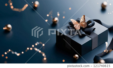 A gorgeous gift box with silver accents 121740615