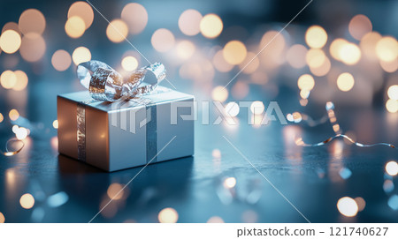 A gorgeous gift box with silver accents 121740627