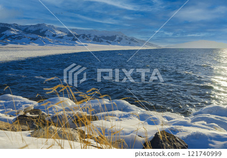 Winter charm of Sailimu Lake in China 121740999