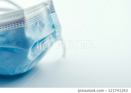 Blue face mask close-up. 121741263