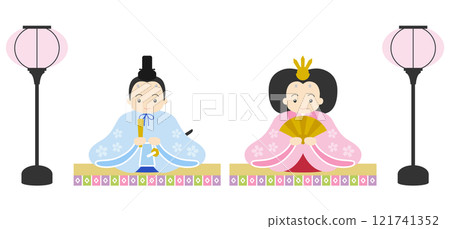 Illustration of Hina dolls and decorations-3 121741352