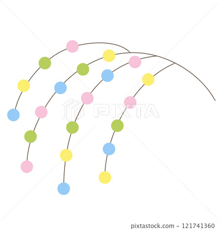 Mochi flowers, mochi balls, and cocoon ball decorations for Hinamatsuri 121741360