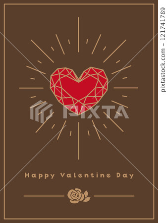 Greeting card with shiny red hearts 121741789