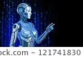 AI artificial intelligence robot explaining 121741830