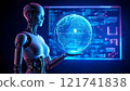 AI artificial intelligence robot explaining 121741838
