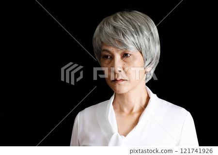 Lonely senior woman Lonely senior woman 121741926