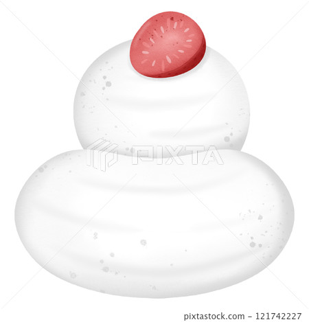 Whipped soft cream decorating berries hand drawn transparency illustration 121742227