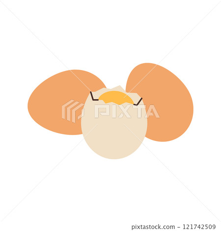 Fresh eggs. Organic farm chicken eggs. Vector illustration. 121742509