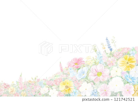 Watercolor flower field 121742521