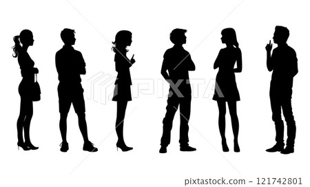 Silhouette icon person conversation 121742801