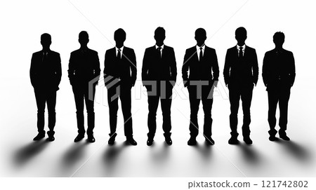 商人剪影團隊組織西裝上班族 121742802