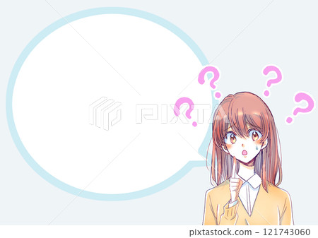 A female student with doubts; lip-syncing; sweating; snorting. 121743060