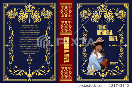 Book cover design featuring a musketeer posing with hand on hip, for a french historical novel Book cover design featuring a musketeer posing with hand on hip, for a french historical novel 121743140