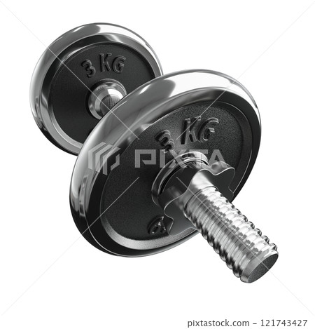 Cast Iron Black Adjustable Dumbbell, weightlifting gym equipment, side view. Png clipart isolated on transparent background 121743427